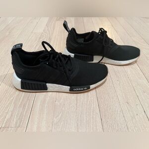 Adidas Men's NMD R1 Primeblue Black Gum and White Sneakers